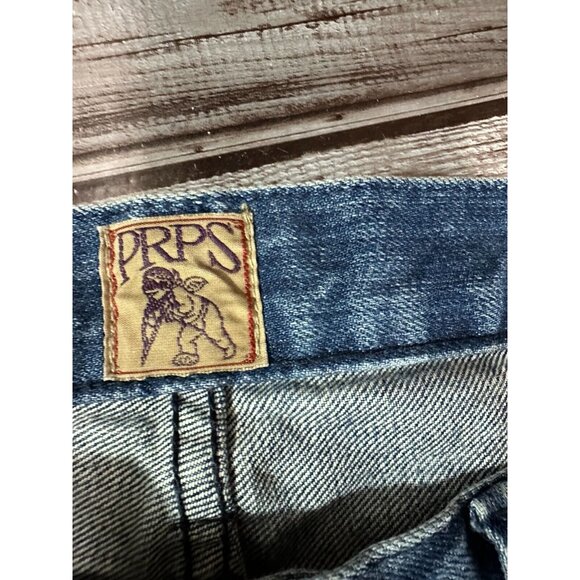PRPS by Donwan Harrell distressed selvedge jeans size 33 color Indigo - Picture 2 of 8